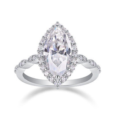 1The Realm Of Delight - A Fashionable Diamond Jewelry Piece Set With Moissanite S925 Sterling Silver And Platinum - plated Diamond Ring Prohibit TikTok sales - 5 - CJ