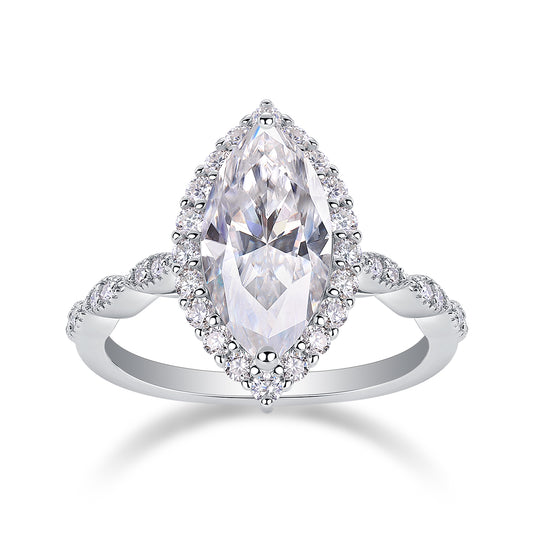 1The Realm Of Delight - A Fashionable Diamond Jewelry Piece Set With Moissanite S925 Sterling Silver And Platinum - plated Diamond Ring Prohibit TikTok sales - 5 - CJ