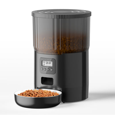 Cat Smart Dog Automatic Pet Feeder - 0 - CJ - Black Transparent Button - American Standard Adapter - CJYD198420416PK