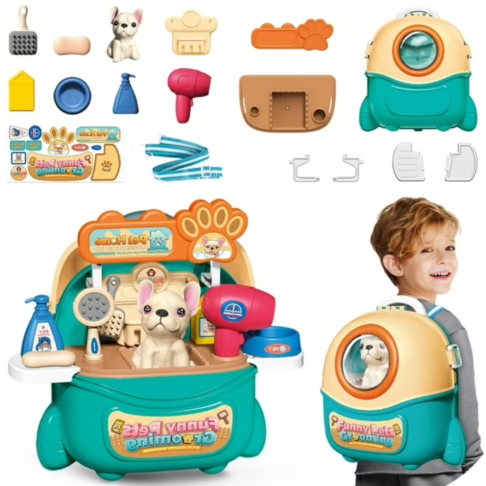 DE 2025 NEW Pet Dog Care Play Set Doctor Kit For Kids 16 Pcs Pretend Vet Grooming Toys,Logistics Is Randomly Dispatched By DHL,DPD,Amazon Logistics.