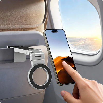 Magnetic Phone Stand For Travel, 360 Rotatable Foldable Desk Holder With N52 Strong Magnets, Portable Magsafe Compatible Mount For Airplane Train Car And Home Office - 5 - CJ