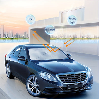 Foldable Car Windshield Sunshade Umbrella, Keep Vehicle Cool, Block UV Rays Protect Car Interior, Easy To Store And Use Heat Reduction, UV Protection, Easy Install - Universal Fit, Durable Material - 5 - CJ