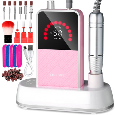 50000RPM Professional Electric Nail File Kit - Rechargeable Cordless Nail Drill For Acrylics Gel Nails, Portable E File Machine With 6 Bits For Home Salon Manicure Pedicure Care - 5 - CJ