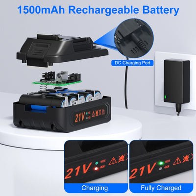 1Pc 140W 150PSI 21V Battery Powered Tire Inflator Cordless Air Inflator Digital Air Compressor With LED Light For Cars Motorcycles Bicycles Balls - 5 - cjdropshipping