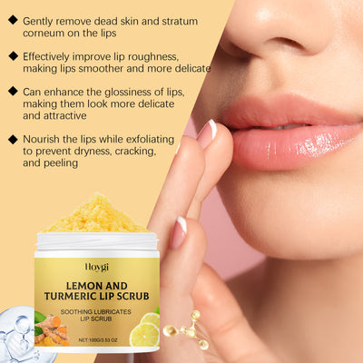 Hoygi Turmeric Lemon Lip Scrub Moisturizes Dry, Exfoliating, Hydrating And Moisturizing Lip Care Cream - 5 - CJ