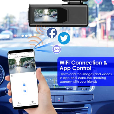 2K HD Front Dash Cam For Car With IPS Screen Night Vision Loop Recording Included 32G Storage Card 140° Wide Angle WiFi App Control Front Dashcam - 5.0 - CJ